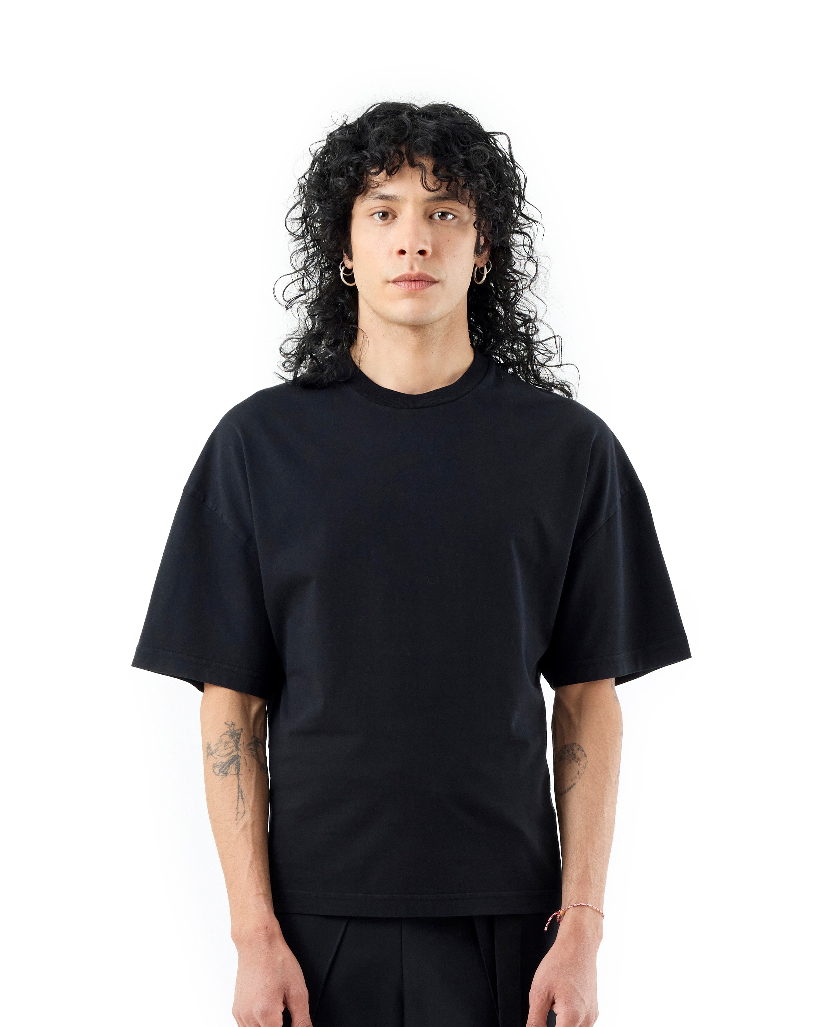 BLACK COTTON LOGO T-SHIRT