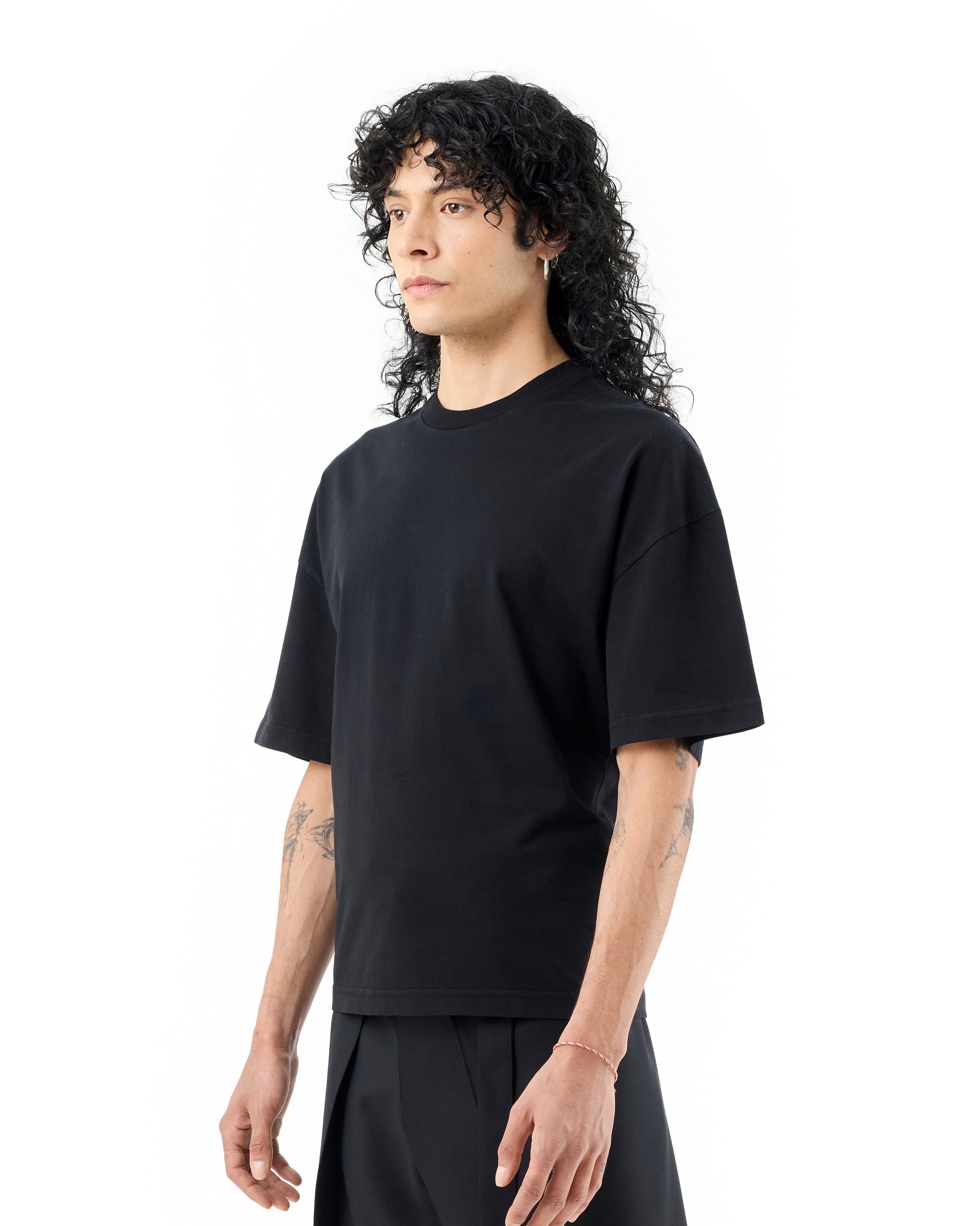 BLACK COTTON LOGO T-SHIRT